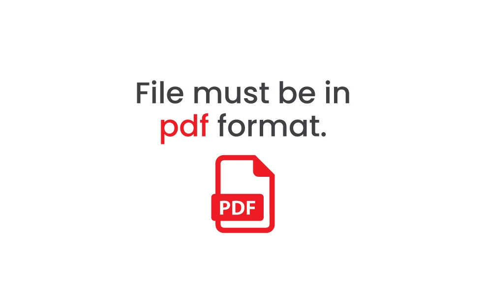 File must be in pdf format.